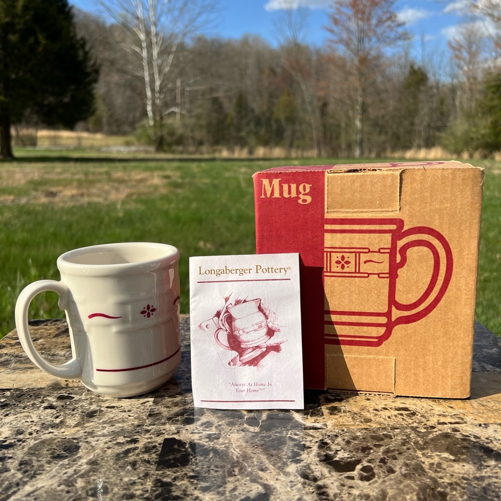 NIB Longaberger Coffee Mug w/Red Design